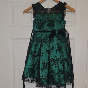 Jona Michelle Green and Black Floral Dress